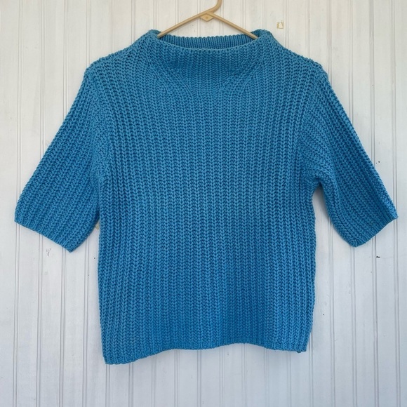 525 Women's Light Blue Mockneck 3/4 Sleeves Sweater Size Medium - Picture 1 of 7